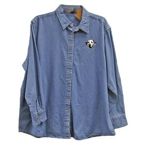 Dalmatian Embroidered Ladies Denim Shirt